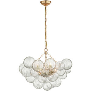 Julie Neill Talia LED 29.25 inch Gild and Clear Swirled Glass Chandelier Ceiling Light, Medium
