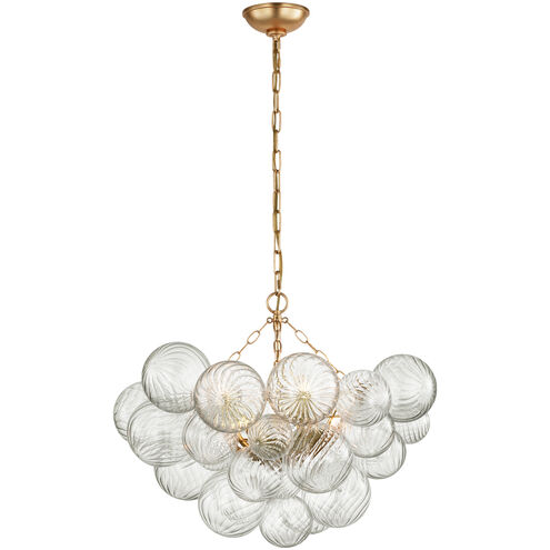 Julie Neill Talia LED 29.25 inch Gild and Clear Swirled Glass Chandelier Ceiling Light, Medium