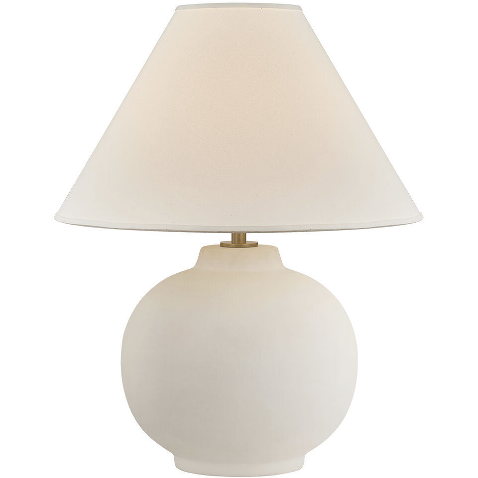 Schubert 23 inch 15 watt Patina Brass and Ceramic Sugar Cookie Table Lamp Portable Light