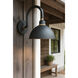 Foundry Dome Outdoor Barn Light in Textured Black, Gooseneck