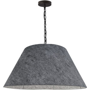 Brynn 1 Light 26 inch Black Pendant Ceiling Light in Grey Felt, Large