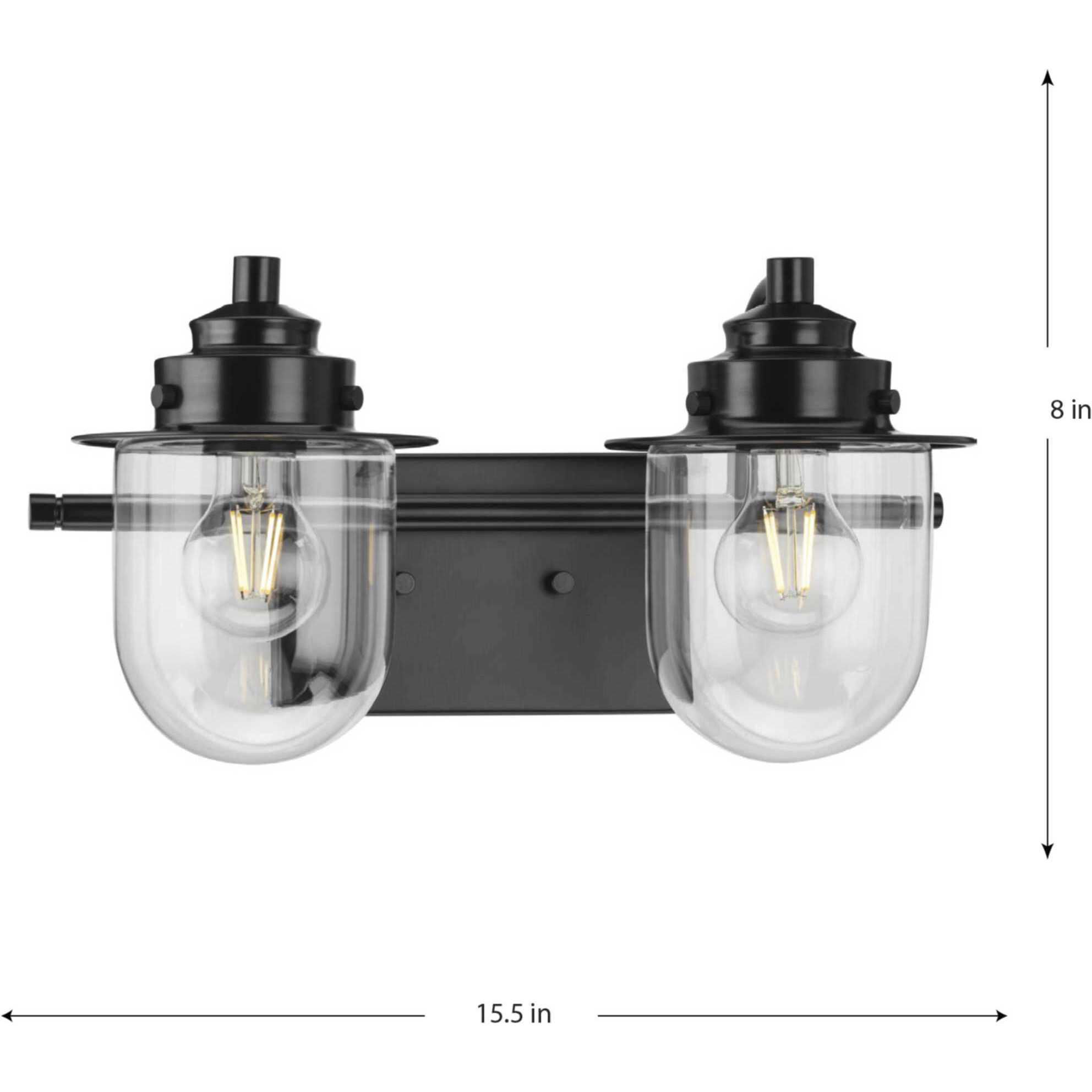 Northlake 2 Light 15.5 inch Matte Black Bath Light Wall Light