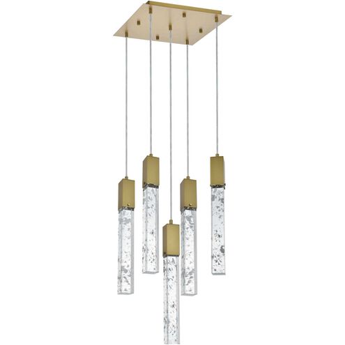 Aurora 5 Light 16 inch Satin Gold Pendant Ceiling Light