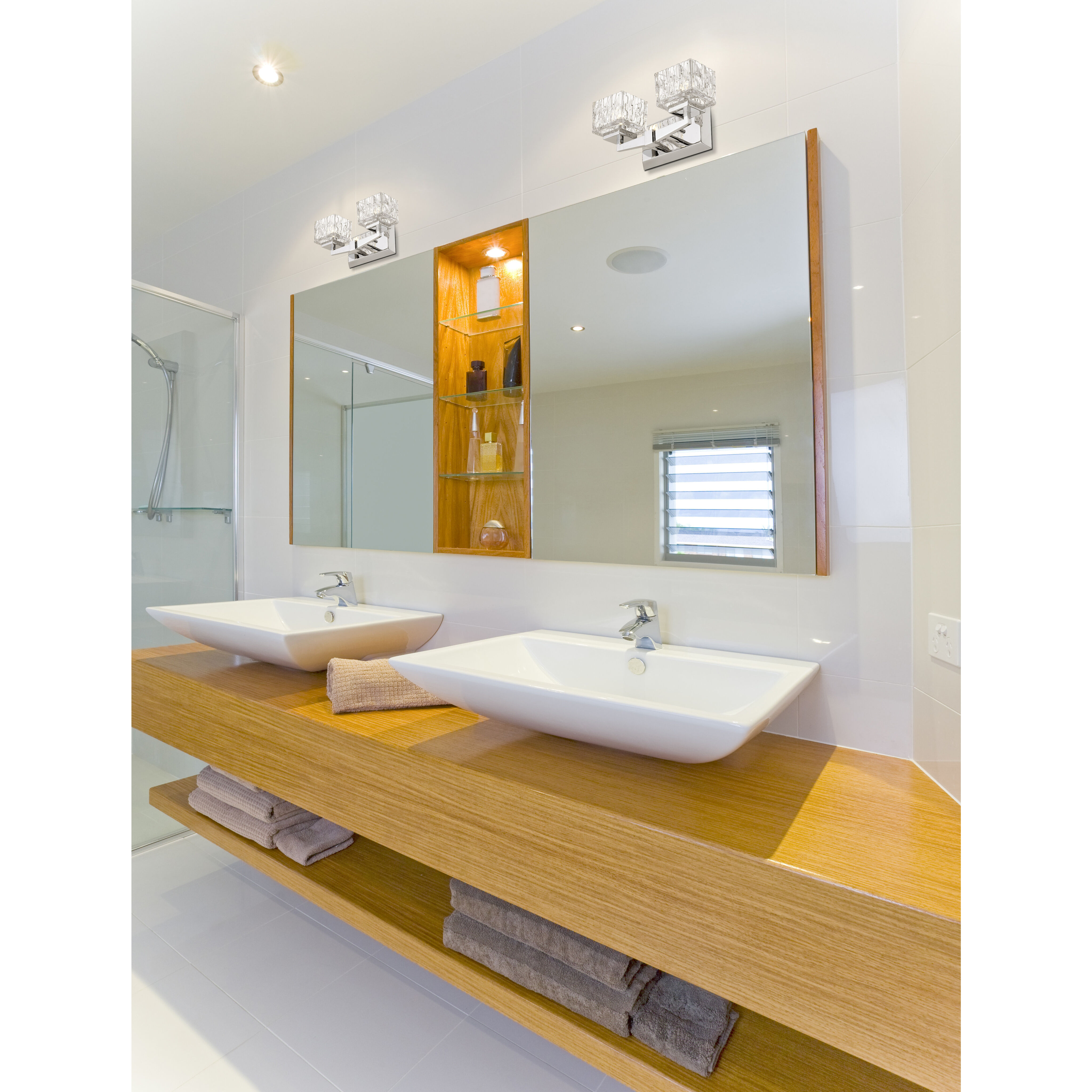 Rubicon 2 Light 13.5 inch Chrome Vanity Wall Light in G9