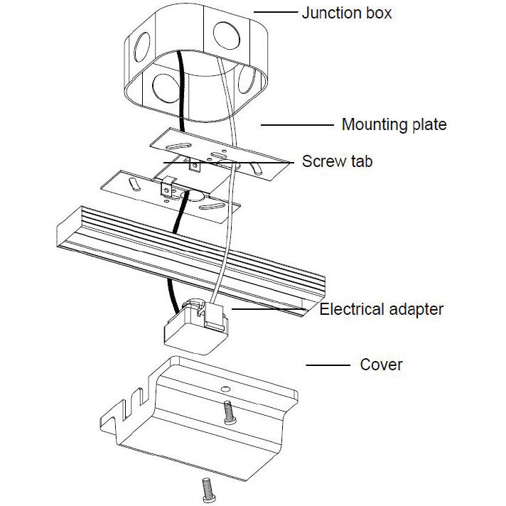 L Track 120 Black Track Component Ceiling Light