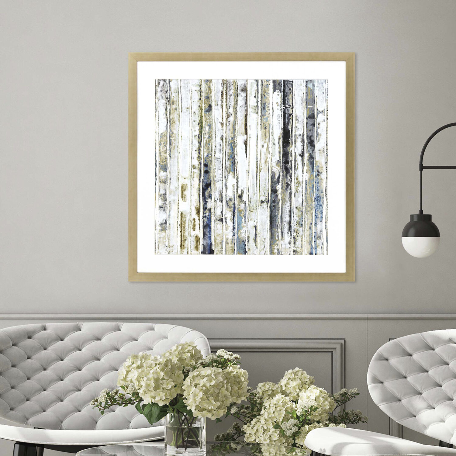 Visionaire Multi and Turquoise and Yellow and White Framed Art