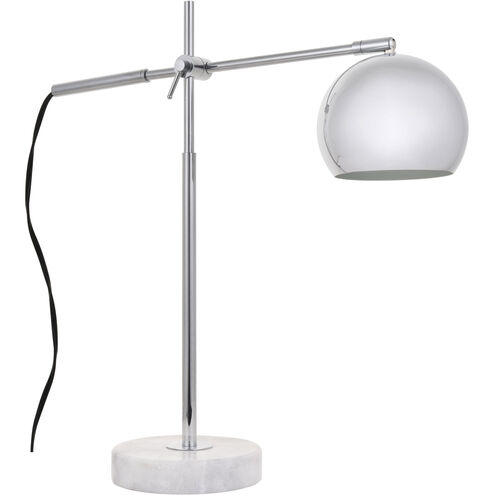 Sayre 20 inch 40 watt Chrome with White Marble Table lamp Portable Light