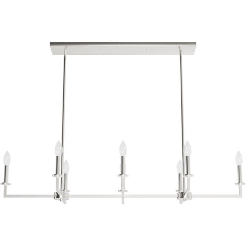 Bearden 8 Light 48 inch Brushed Nickel Linear Chandelier Ceiling Light, Large