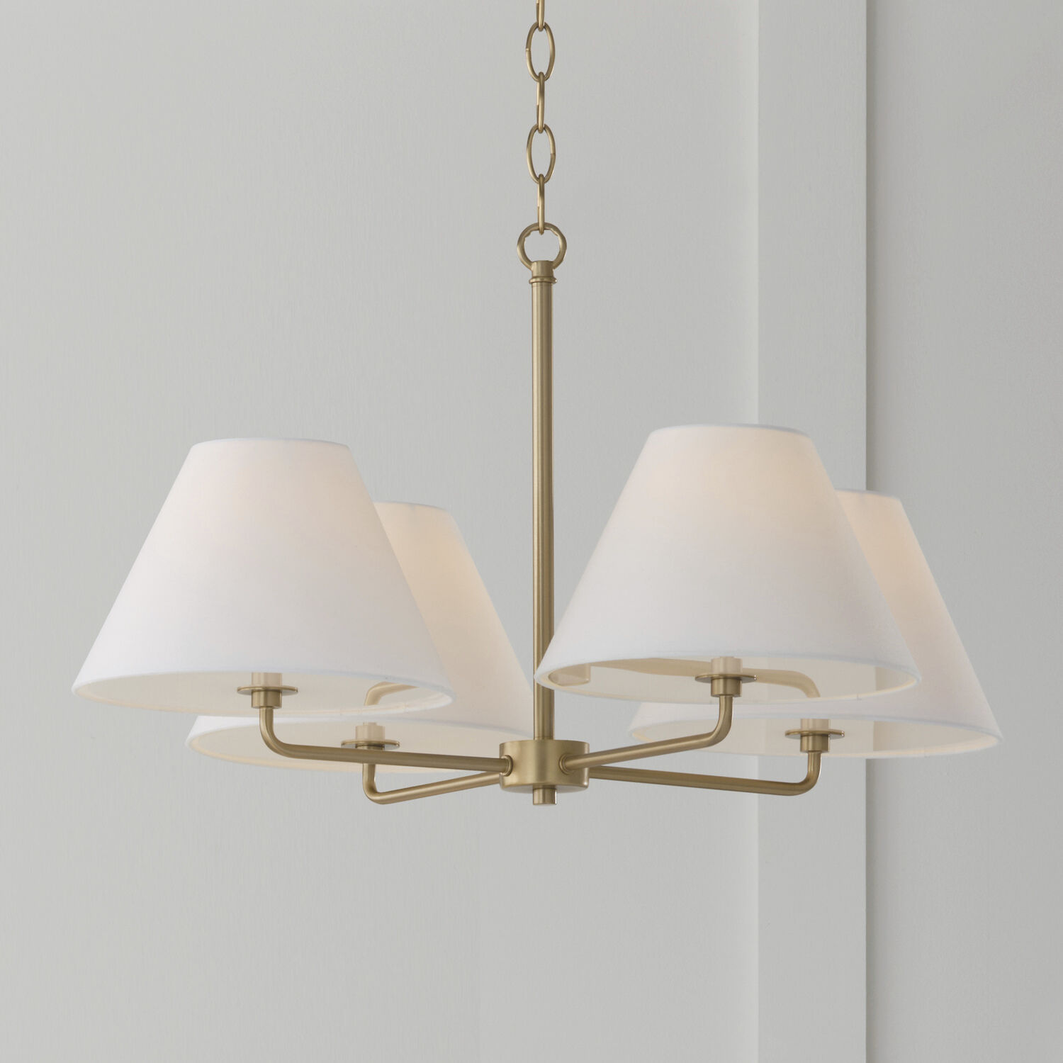 Parson 4 Light 39.25 inch Matte Brass Chandelier Ceiling Light