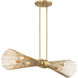 Longfellow 6 Light 42 inch Burnished Brass Linear Chandelier Ceiling Light