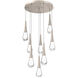 Rain Drop LED 26.8 inch Beige Silver Chandelier Ceiling Light in 3000K LED, Metallic Beige Silver, Multi-Port