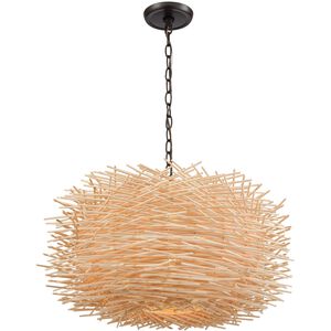 Bamboo Nest 3 Light 23 inch Oil Rubbed Bronze Chandelier Ceiling Light