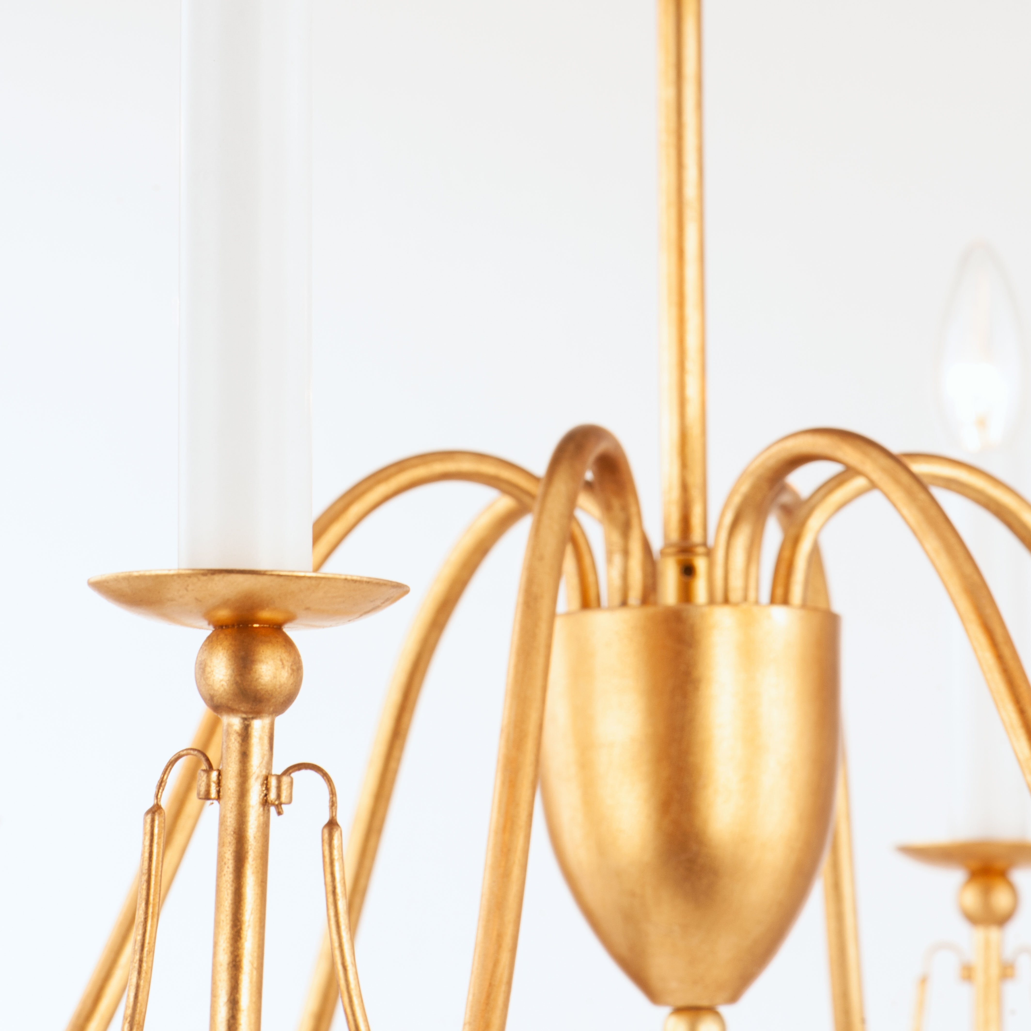 Plumette 6 Light 28 inch Gold Leaf Chandelier Ceiling Light