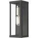 Gaffney 1 Light 11 inch Black with Brushed Nickel Finish Accents Outdoor ADA Medium Wall Lantern in Black with Brushed Nickel Accent, Medium