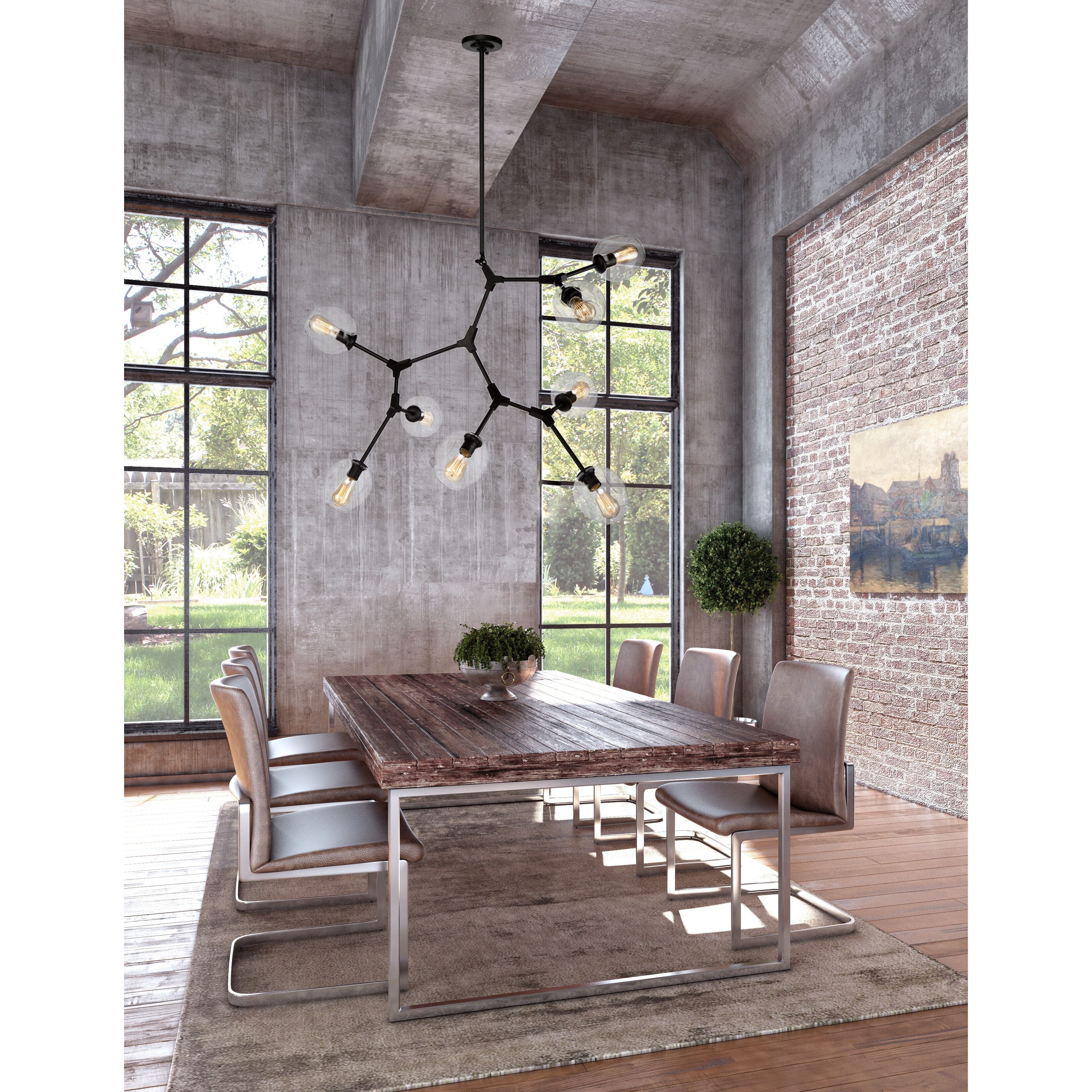 Organic LED 40 inch Black Chandelier Ceiling Light