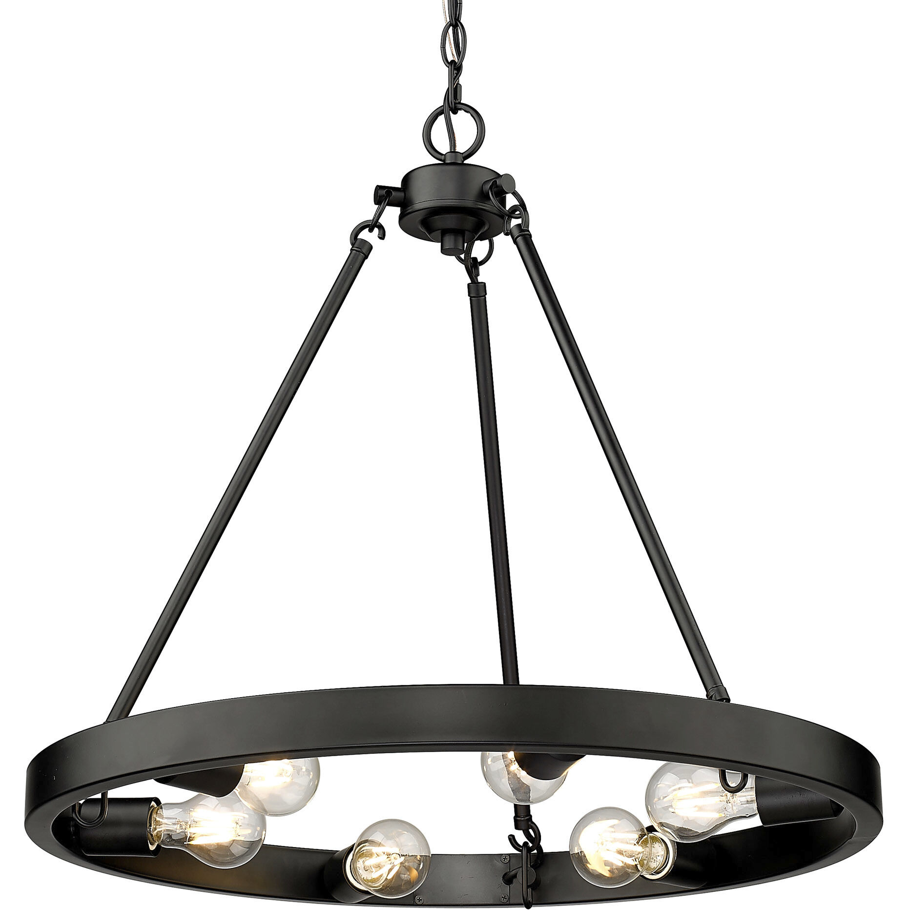 Castile 24 inch 60.00 watt Matte Black Chandelier Ceiling Light