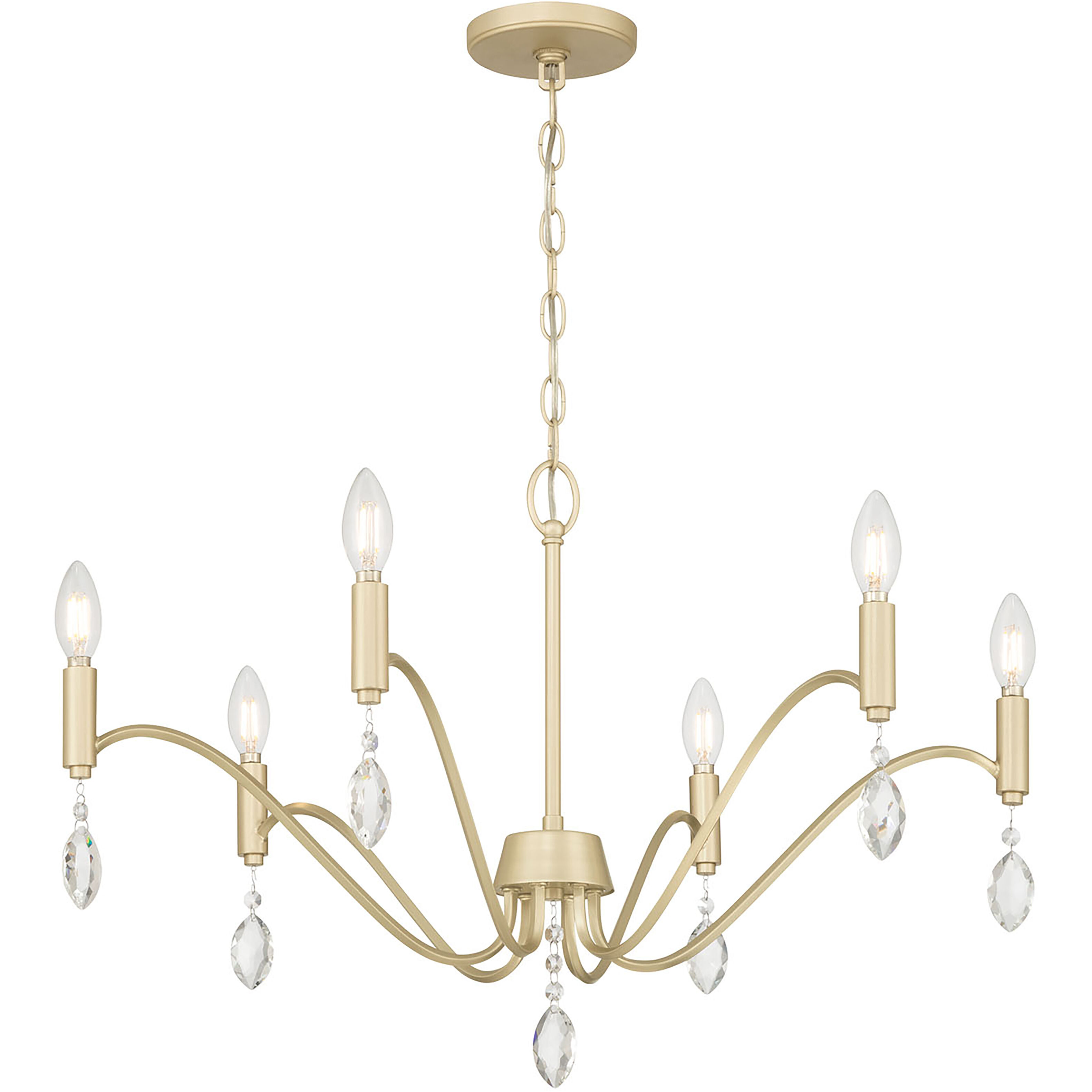 Aureline 6 Light 28 inch Aged Silver Chandelier Ceiling Light