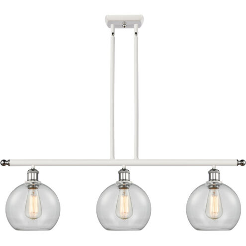 Ballston Athens LED 36 inch White and Polished Chrome Island Light Ceiling Light in Clear Glass, Ballston