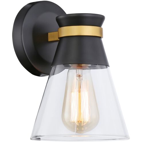 Kanata 1 Light 6 inch Black and Brushed Brass Wall Sconce Wall Light in Black and Brass