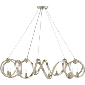 Ringmaster 10 Light 46 inch Contemporary Silver Leaf Chandelier Ceiling Light