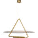 Kelly Wearstler Teline LED 30 inch Antique-Burnished Brass and Matte White Round Chandelier Ceiling Light