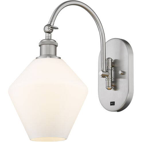 Ballston Cindyrella 1 Light 8 inch Brushed Satin Nickel Sconce Wall Light in Incandescent, Matte White Glass