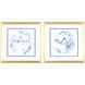 Florals Collection Blue Framed Art