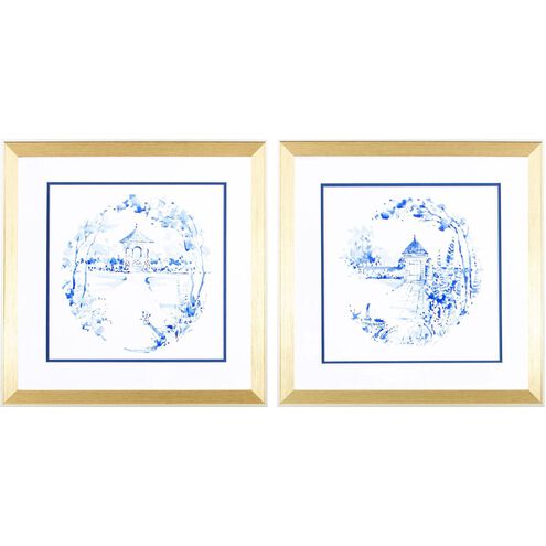 Florals Collection Blue Framed Art