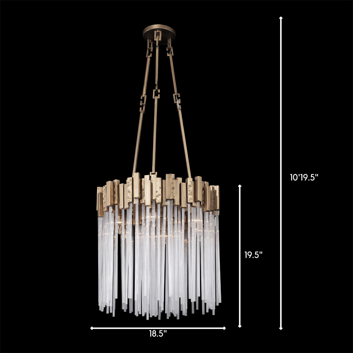 Matrix 6 Light 18.5 inch Havana Gold Pendant Ceiling Light