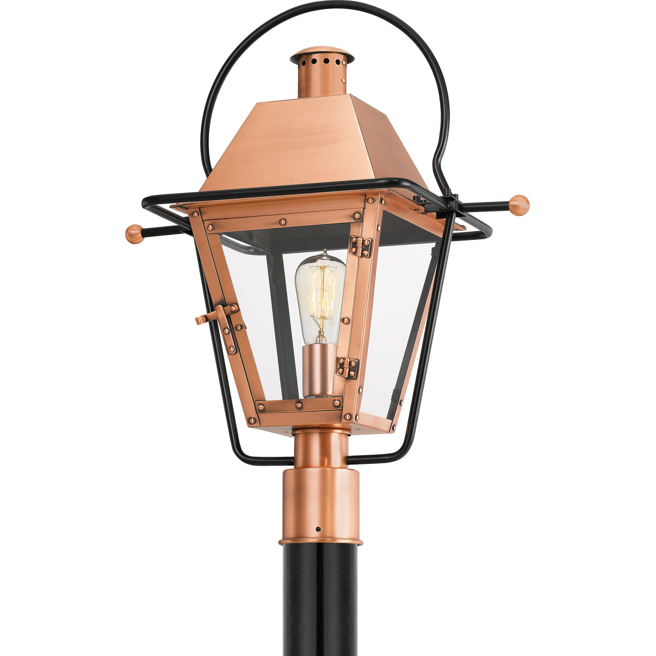 Rue De Royal 1 Light 23 inch Aged Copper Outdoor Post Lantern