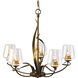 Flora 5 Light 26.7 inch Bronze Chandelier Ceiling Light in Clear