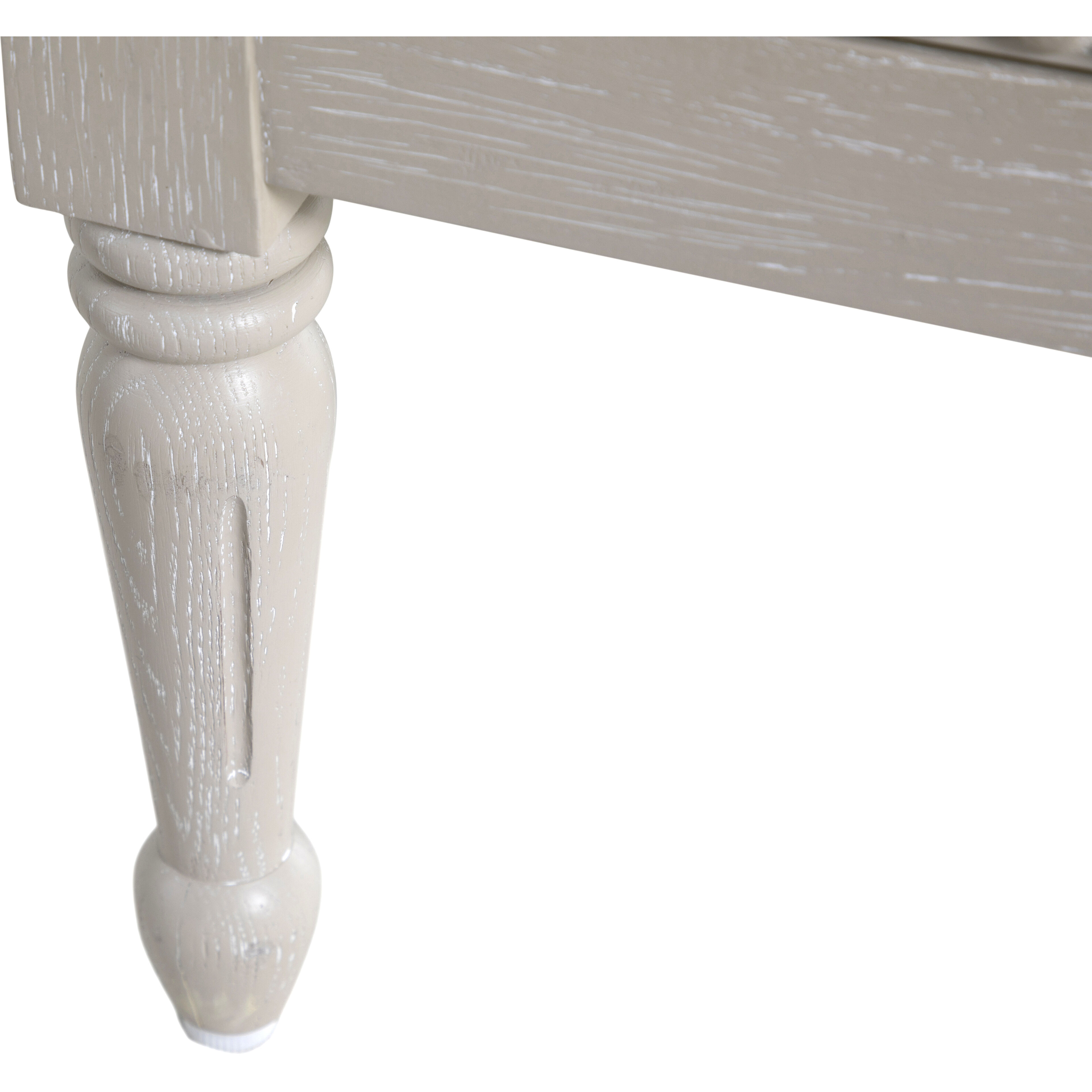 Caroline 30.5 X 30 inch Cerused White and Painted Burlap with Antique Bronze Nightstand