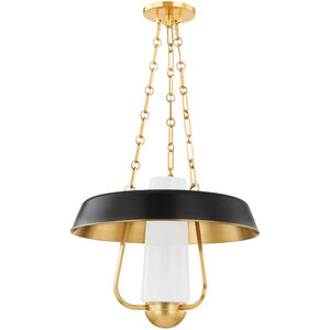 Provincetown 1 Light 18 inch Aged Brass and Soft Black Indoor Lantern Ceiling Light