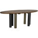 Journal 79 X 32 inch Dark Walnut with Matte Black & Aged Brass Dining Table, Oval