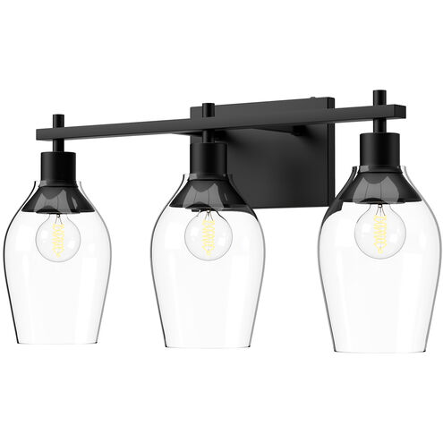 Alora Mood Kingsley 3 Light 21.88 inch Matte Black Bath Vanity Light Wall Light