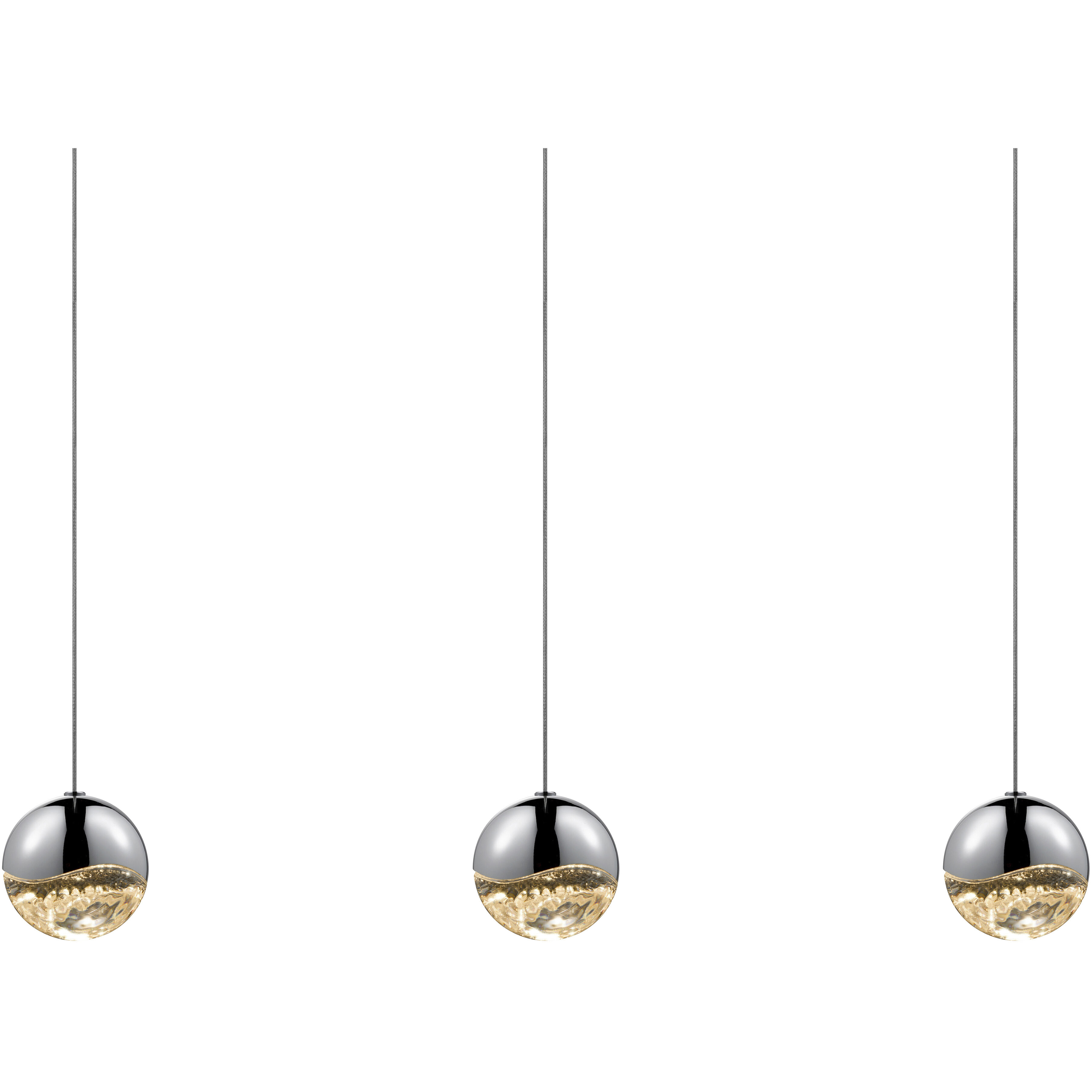 Grapes LED 37.25 inch Polished Chrome Cluster Pendant Ceiling Light in Medium