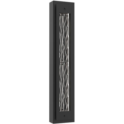 Twilight LED 34.4 inch Textured Black with Tidal Cast Glass Outdoor Sconce in 2700K LED, Medium