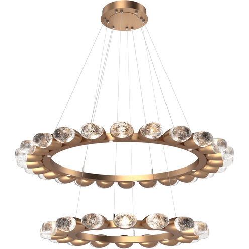 Pebble LED Novel Brass Chandelier Ceiling Light, Double Ring