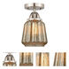 Nouveau 2 Chatham LED 6 inch Brushed Satin Nickel Semi-Flush Mount Ceiling Light in Mercury Glass