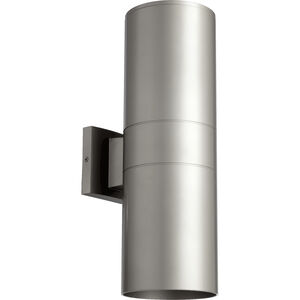 Cylinder 2 Light 17 inch Graphite Outdoor Wall Mount
