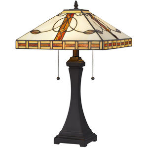 Tiffany 22 inch 60 watt Dark Bronze Table Lamp Portable Light