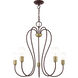 Lucerne 5 Light 24 inch Bronze with Antique Brass Accents Chandelier Ceiling Light