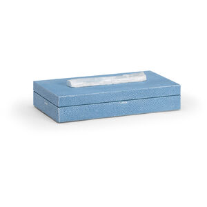 Chelsea House 14 inch Blue Shagreen/Natural Rock Crystal Decorative Box, Small