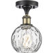Athens Water Glass 1 Light 6 inch Black Antique Brass Semi-Flush Mount Ceiling Light