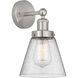 Cone 1 Light 6.5 inch Brushed Satin Nickel Sconce Wall Light