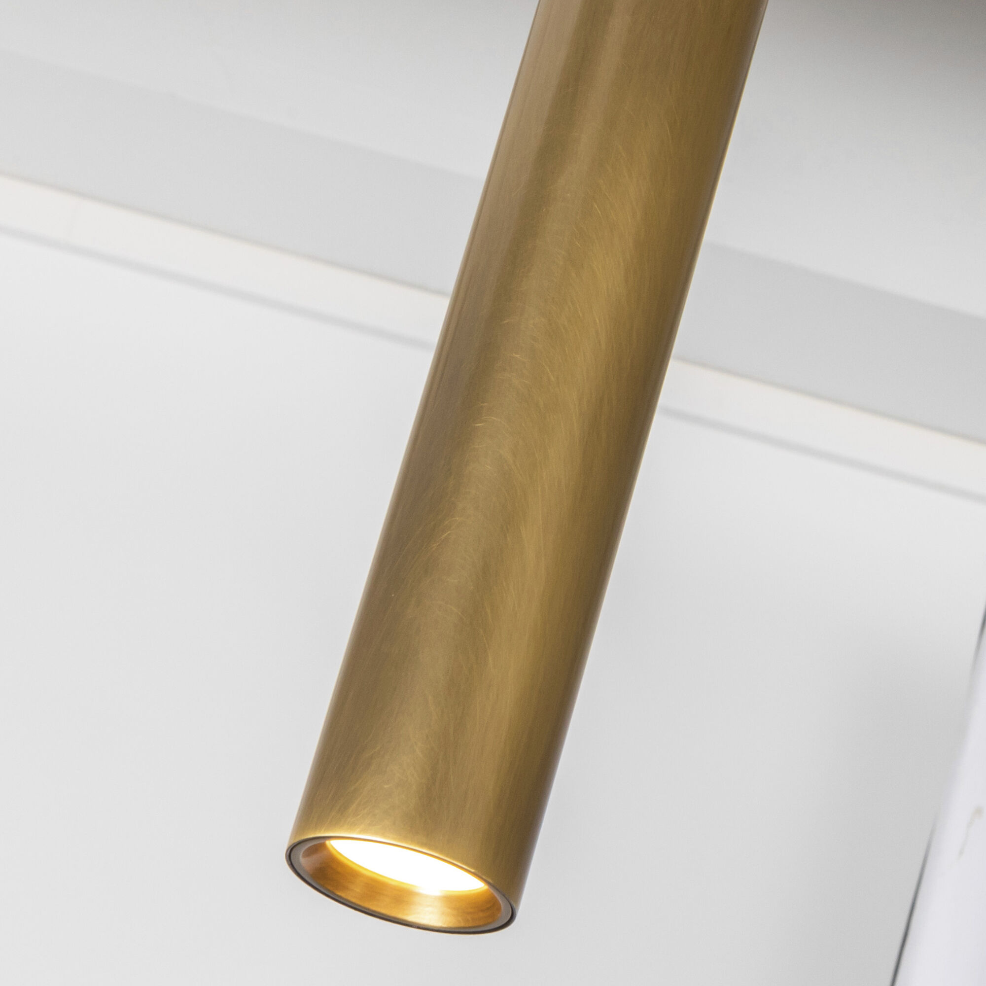 Mason Linear Pendant Ceiling Light in Vintage Brass