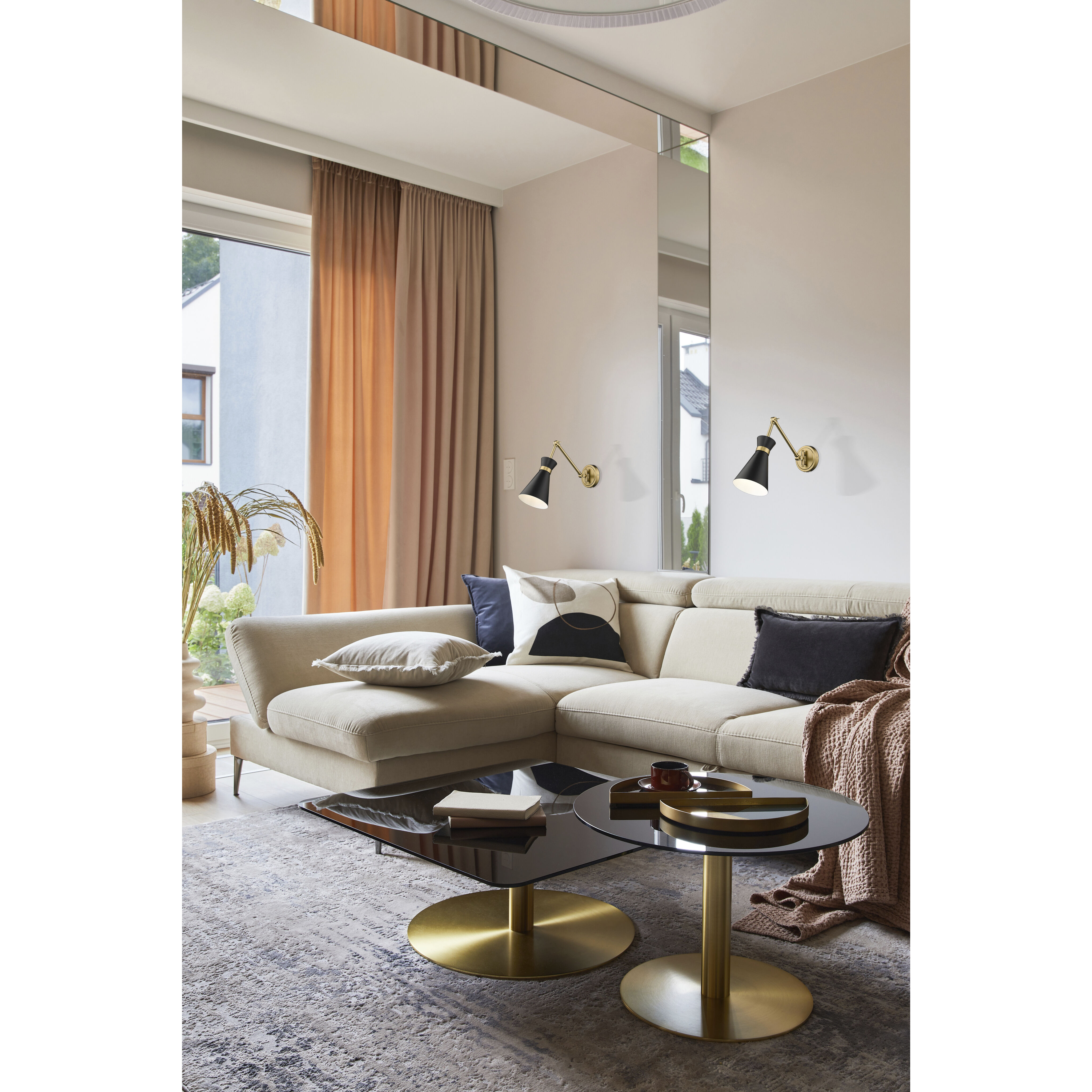 Soriano 1 Light 6.25 inch Matte Black Wall Sconce Wall Light in Matte Black and Modern Gold