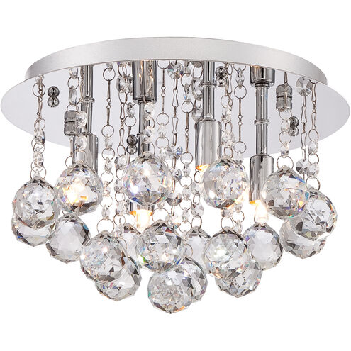 Bordeaux 4 Light 14 inch Polished Chrome Flush Mount Ceiling Light