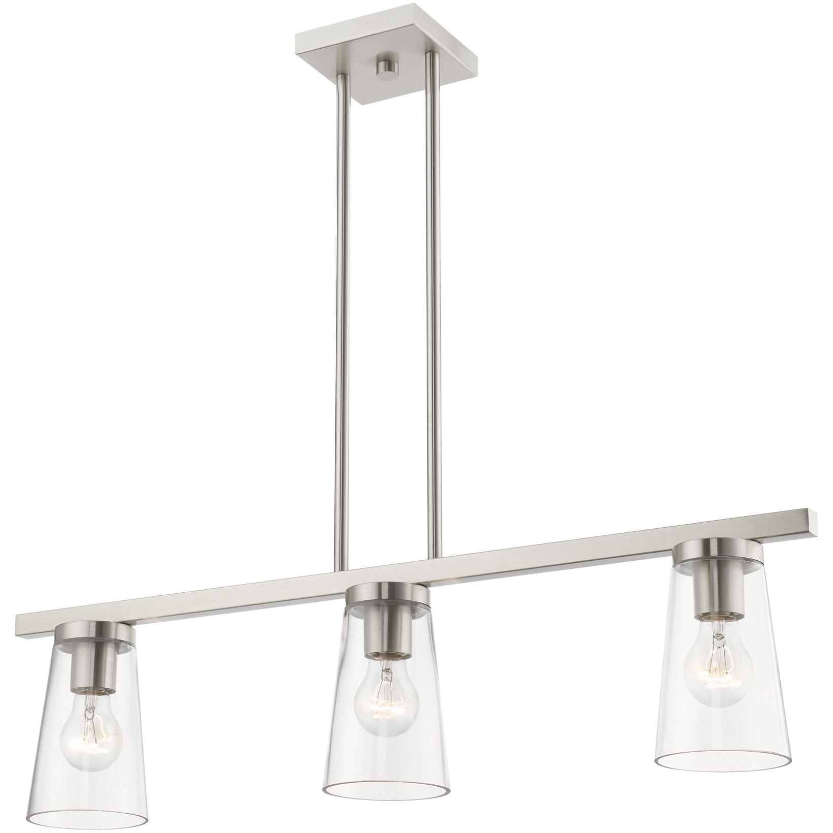 Cityview 3 Light 30 inch Brushed Nickel Linear Chandelier Ceiling Light