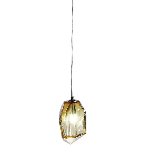 Altair 1 Light 8 inch Polished Chrome Mini Pendant Ceiling Light in Amber